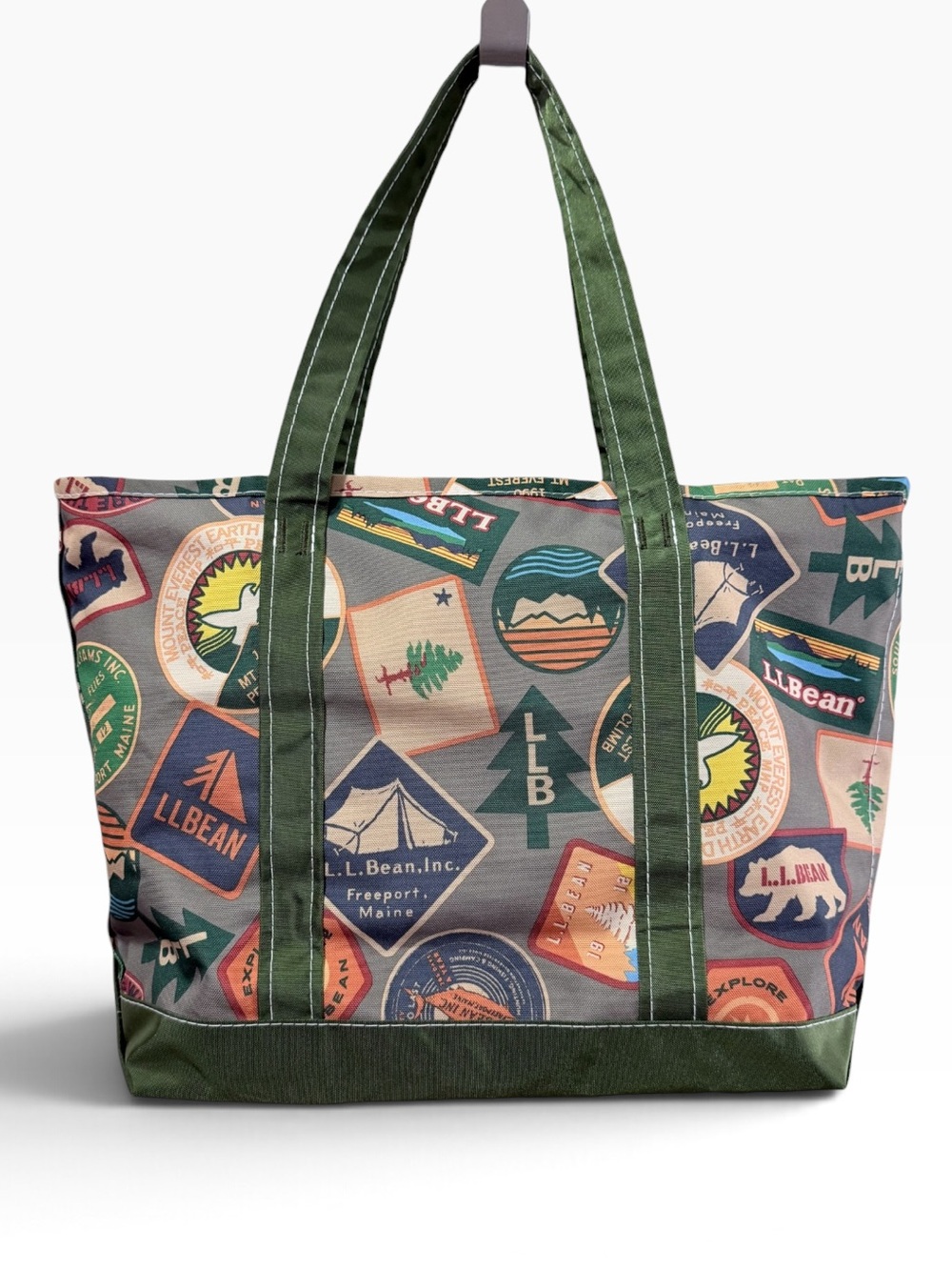 L.L. Bean Everyday Lightweight MediumTote Nylon Heritage Archival Patch Print - Picture 3 of 12